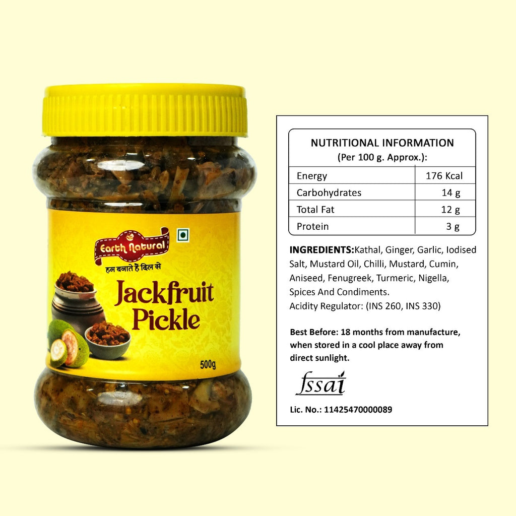 Earth Natural Jackfruit Pickle – Authentic Homemade Kathal Achar with Rich Flavor
