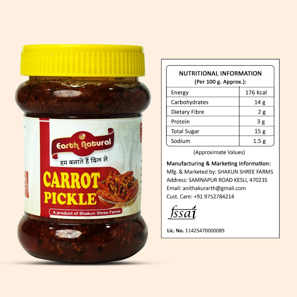 Earth Natural Carrot Pickle – Traditional Gajar Achar with Tangy Flavor