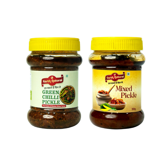 Green Chilli & Mixed Pickle (Combo Pack)