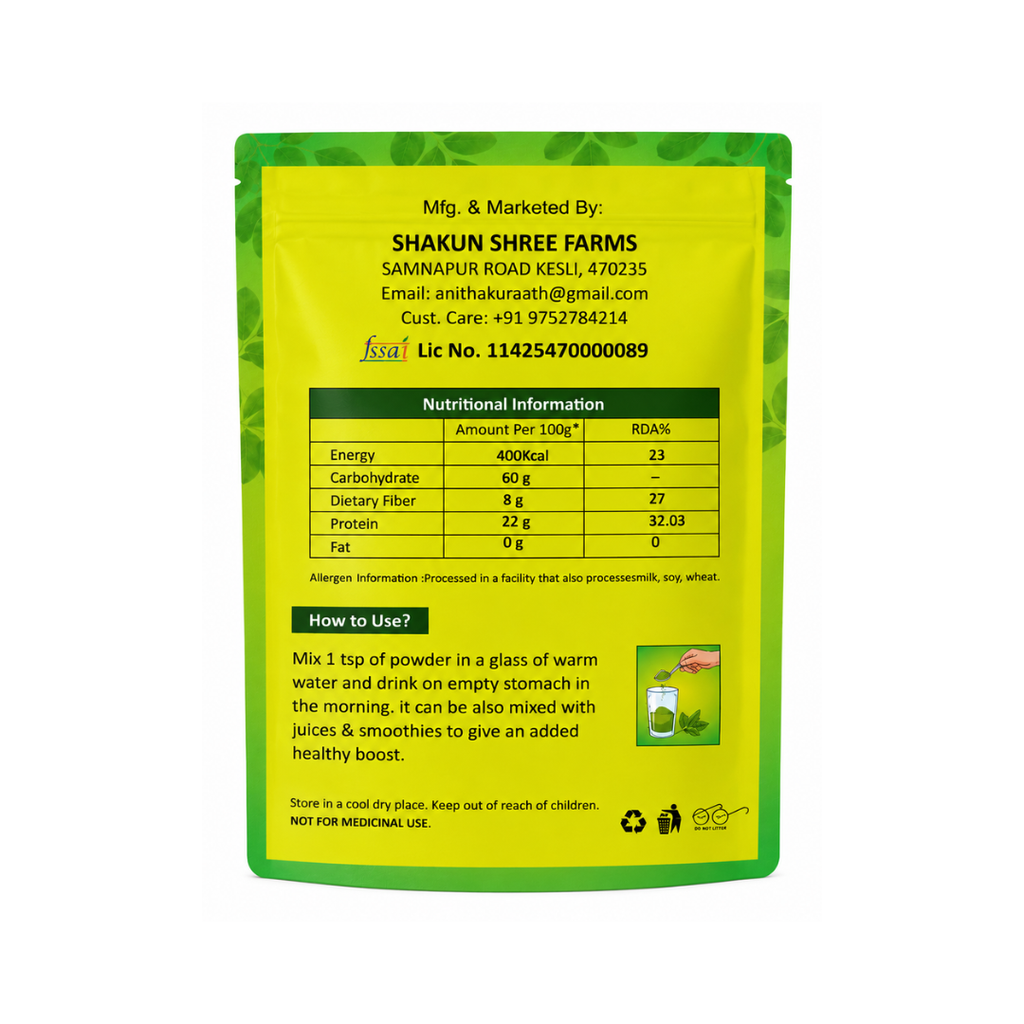 Moringa Powder 250g | Rich in Antioxidants & Vitamins | Plant Based Superfood