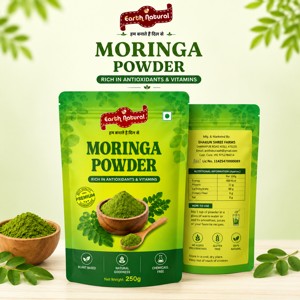 Moringa Powder 250g | Rich in Antioxidants & Vitamins | Plant Based Superfood