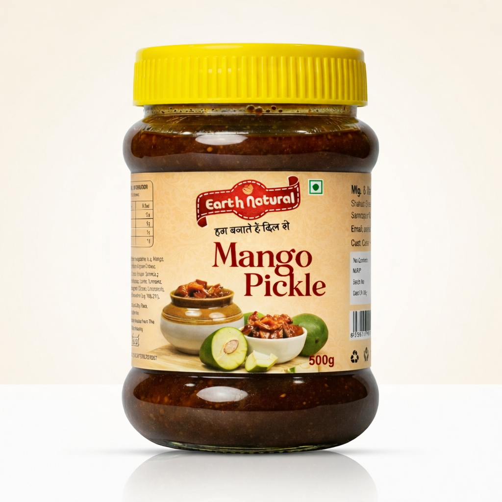 Earth Natural Mango Pickle – Authentic Homemade Spicy Traditional Aam Achar