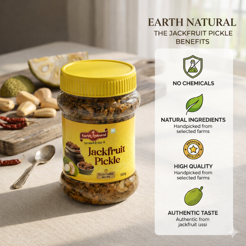 Earth Natural Jackfruit Pickle – Authentic Homemade Kathal Achar with Rich Flavor