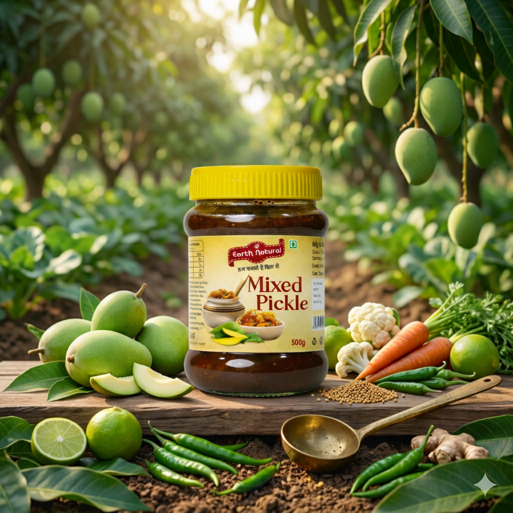 Earth Natural Mixed Pickle – Traditional Homemade Achar with Rich Flavor