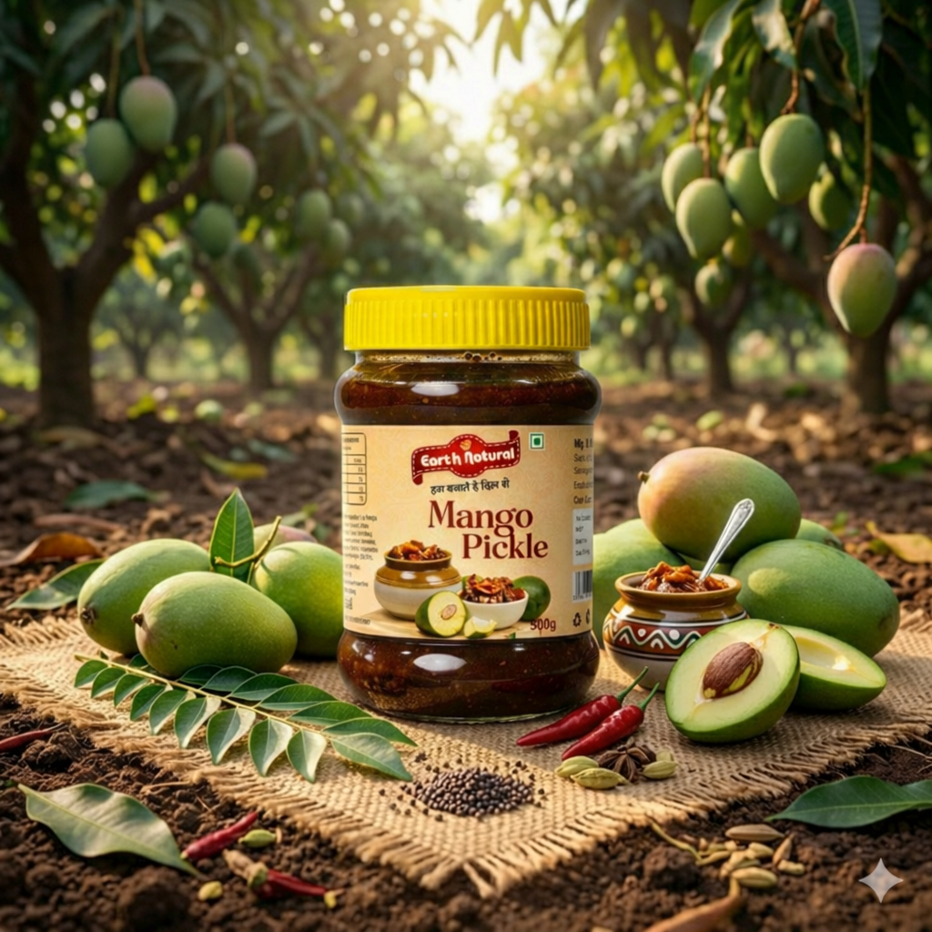 Earth Natural Mango Pickle – Authentic Homemade Spicy Traditional Aam Achar