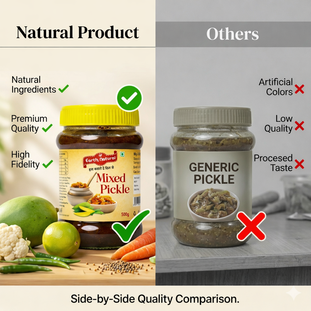 Earth Natural Mixed Pickle – Traditional Homemade Achar with Rich Flavor