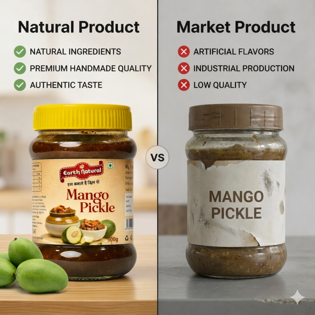 Earth Natural Mango Pickle – Authentic Homemade Spicy Traditional Aam Achar