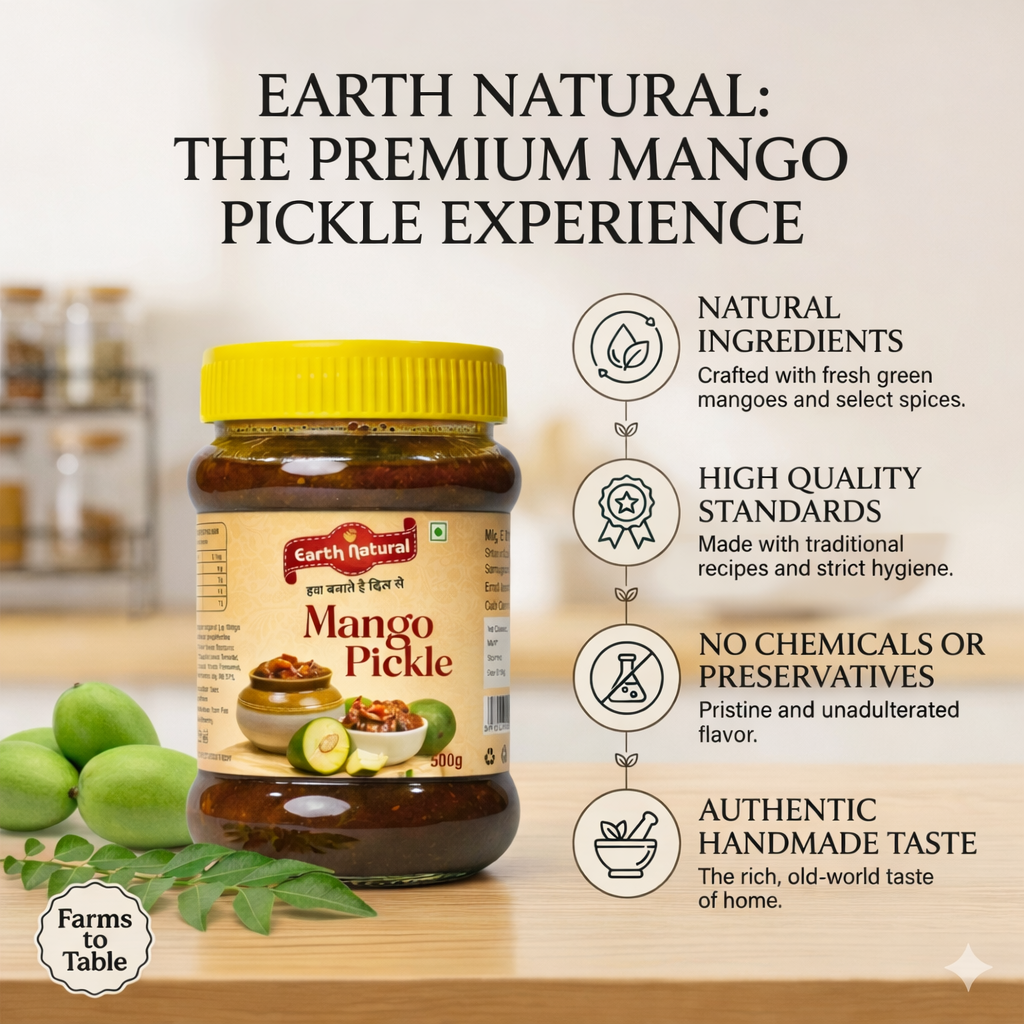 Earth Natural Mango Pickle – Authentic Homemade Spicy Traditional Aam Achar