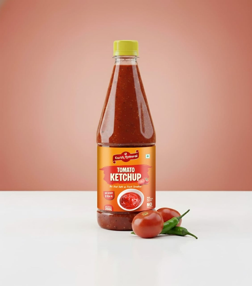 Earth Natural Tomato Ketchup (700g) – Rich Tangy Sweet Sauce for Snacks & Meals