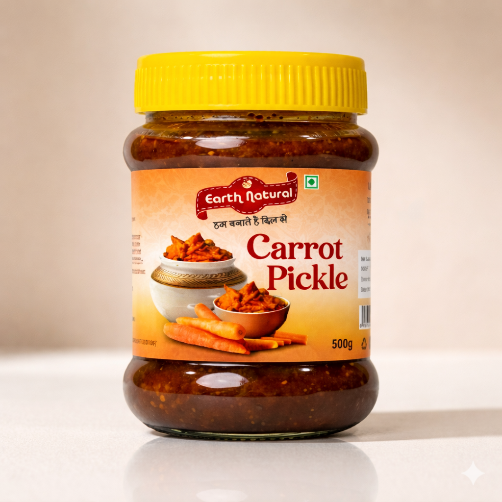 Earth Natural Carrot Pickle – Traditional Gajar Achar with Tangy Flavor