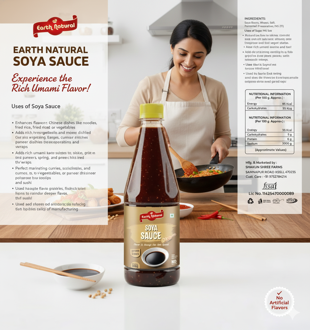 Earth Natural Soya Sauce (700g) – Rich Umami Flavor for Cooking & Marinades