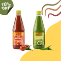 Green Chilli Sauce + Tomato Ketchup (Combo Pack)