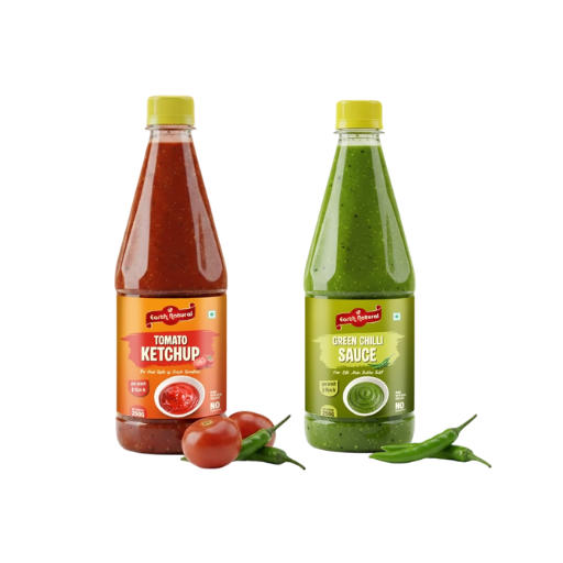 Green Chilli Sauce + Tomato Ketchup