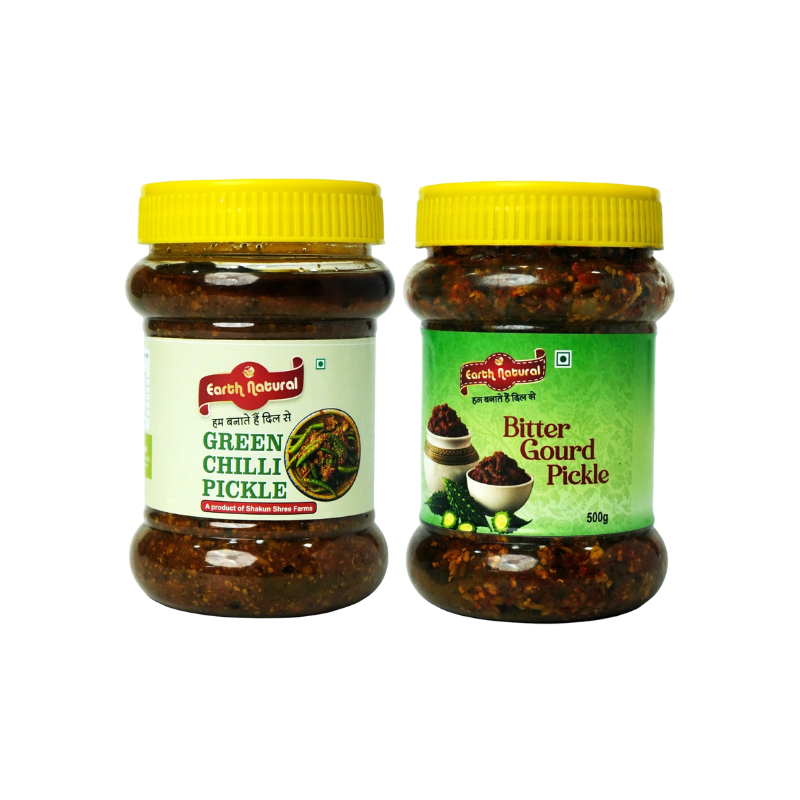 Green Chilli & Karela Pickle (Combo Pack)