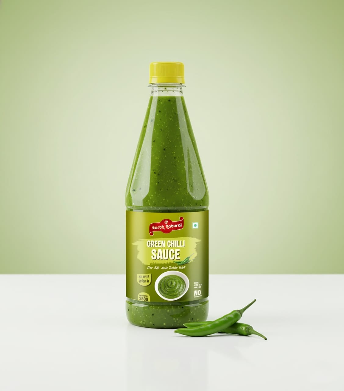 Earth Natural Green Chilli Sauce (700g) – Spicy Tangy Sauce for Snacks & Meals