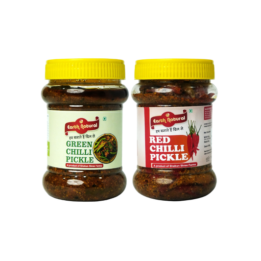 Green Chilli & Red Chilli Pickle (Combo Pack)