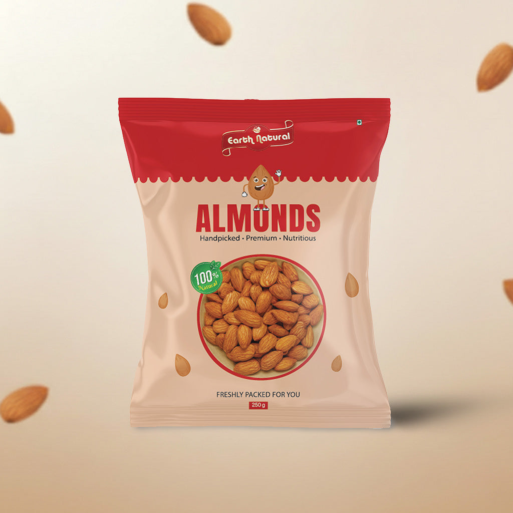 Earth Natural Almonds– Premium Badam, Crunchy & Nutrient-Rich