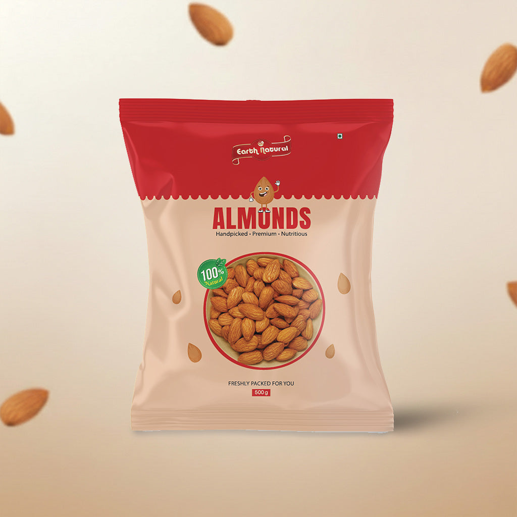Earth Natural Almonds– Premium Badam, Crunchy & Nutrient-Rich