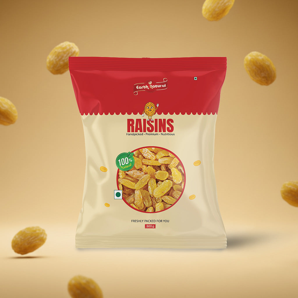 Earth Natural Raisins – Premium Kishmish, Naturally Sweet & Nutritious