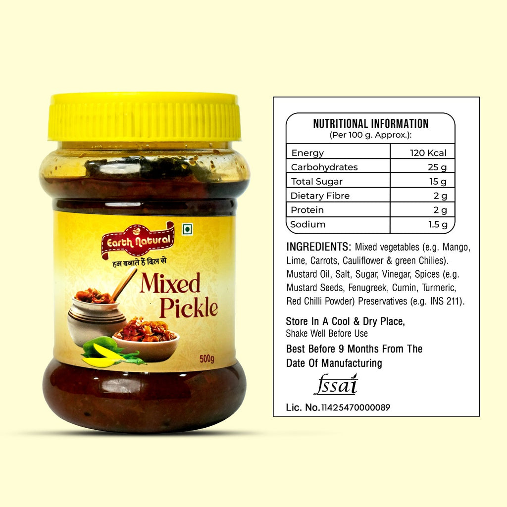 Earth Natural Mixed Pickle – Traditional Homemade Achar with Rich Flavor